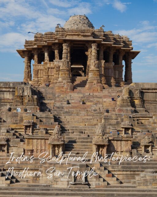 Modhera Sun Temple represents 11th-century Solanki dynasty sculpture at its finest – a temple dedicated to Surya that, while smaller and less known than Konark, offers something special: sculptural intimacy and preservation that allows close appreciation of artistic detail often impossible at grander sites.

Built in 1026 CE by King Bhimdev I, Modhera was designed so the sun's first rays would illuminate the sanctum during equinoxes. Though the main shrine lost its shikhara (spire) centuries ago, what remains showcases Solanki craftsmanship – every surface covered in carvings depicting gods, goddesses, celestial beings, animals, and intricate geometric patterns.

The assembly hall (sabha mandapa) features 52 pillars, each uniquely carved, supporting a ceiling covered in floral and geometric designs. Light filtering through creates constantly changing patterns on sculptured stone. The smaller scale means you can examine details closely – see how stone suggests fabric texture, observe individual expressions on faces, appreciate the technical precision in repetitive patterns that never quite repeat identically.

The stepped tank (kund) fronting the temple is equally impressive – a geometric marvel of platforms, steps, and shrines descending to water, all carved with miniature temples and sculptures creating three-dimensional mandala geometry.

Modhera's relative quiet – far fewer visitors than famous monuments – lets you experience these sculptures contemplatively.

#enrichingjourney 
#TravelWithEJ 
#ModheraSunTemple #Modhera #Gujarat #SunTemple #IndianSculpture #SculpturalMasterpieces #StepWell #GujaratHeritage #HiddenGems #India #IndiaTravel #TravelIndia #ExploreIndia #IncredibleIndia #GujaratTravel #WesternIndia #TempleArchitecture #IndianHeritage #TravelDeeper #CulturalHeritage #HeritageIndia #AncientArchitecture #StoneSculpture #IndianArt #OffbeatIndia  #IndiaExperts