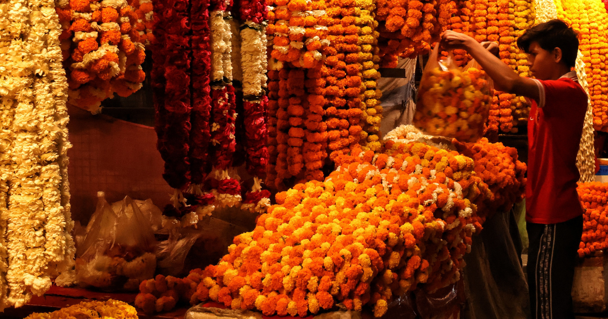 Flower market Delhi