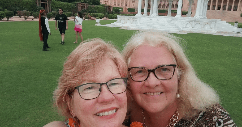 Two women enjoying a luxury holiday